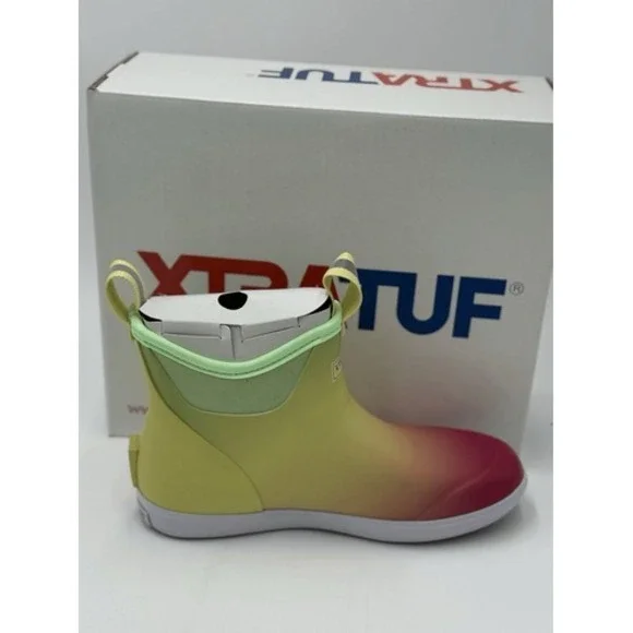 XTRATUF Women's Ankle Deck Boot Yellow Aurora New In Box Size 9 - Picture 4 of 8